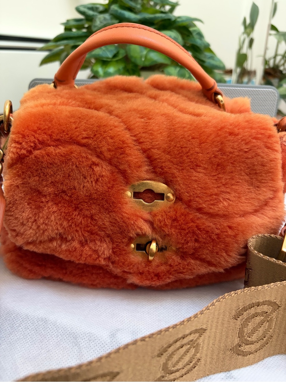 Zanellato Postina 2 Way Deep Orange Fur Bag